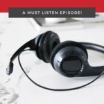 A pair of black headphones with text that reads: "Should I pin 100+ times per day? A must listen episode!"