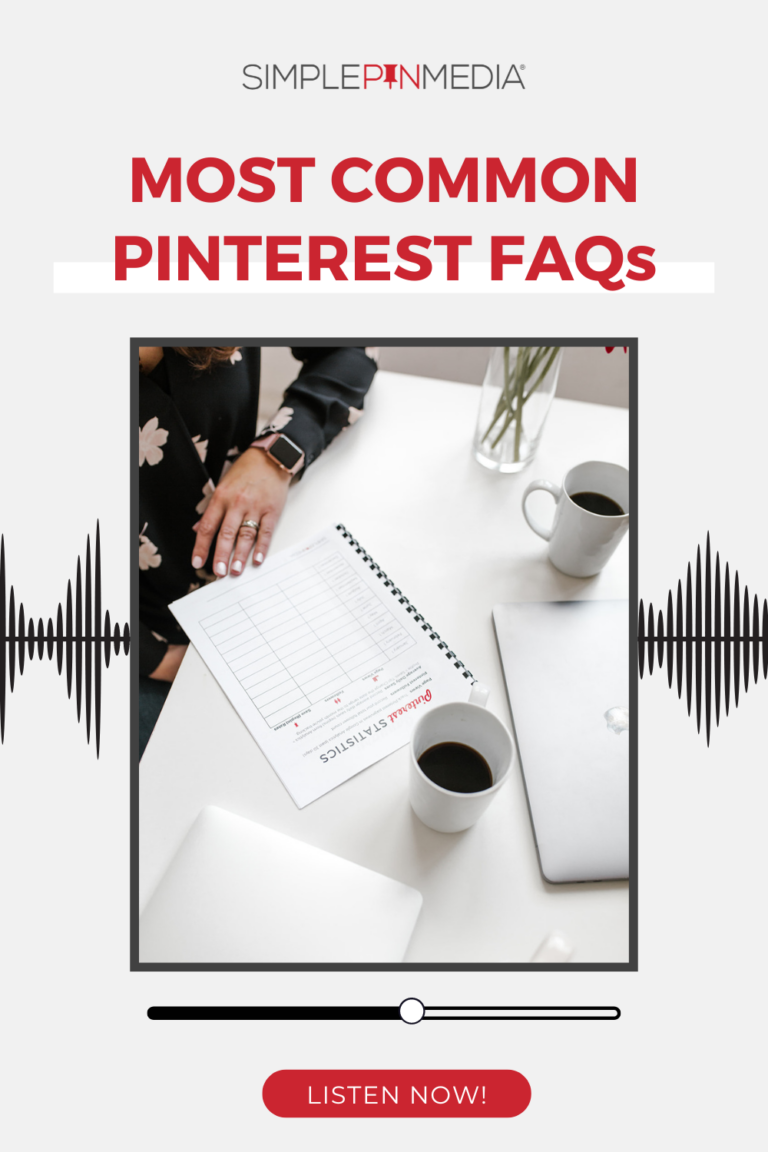 Text reads "Most Common Pinterest FAQs".