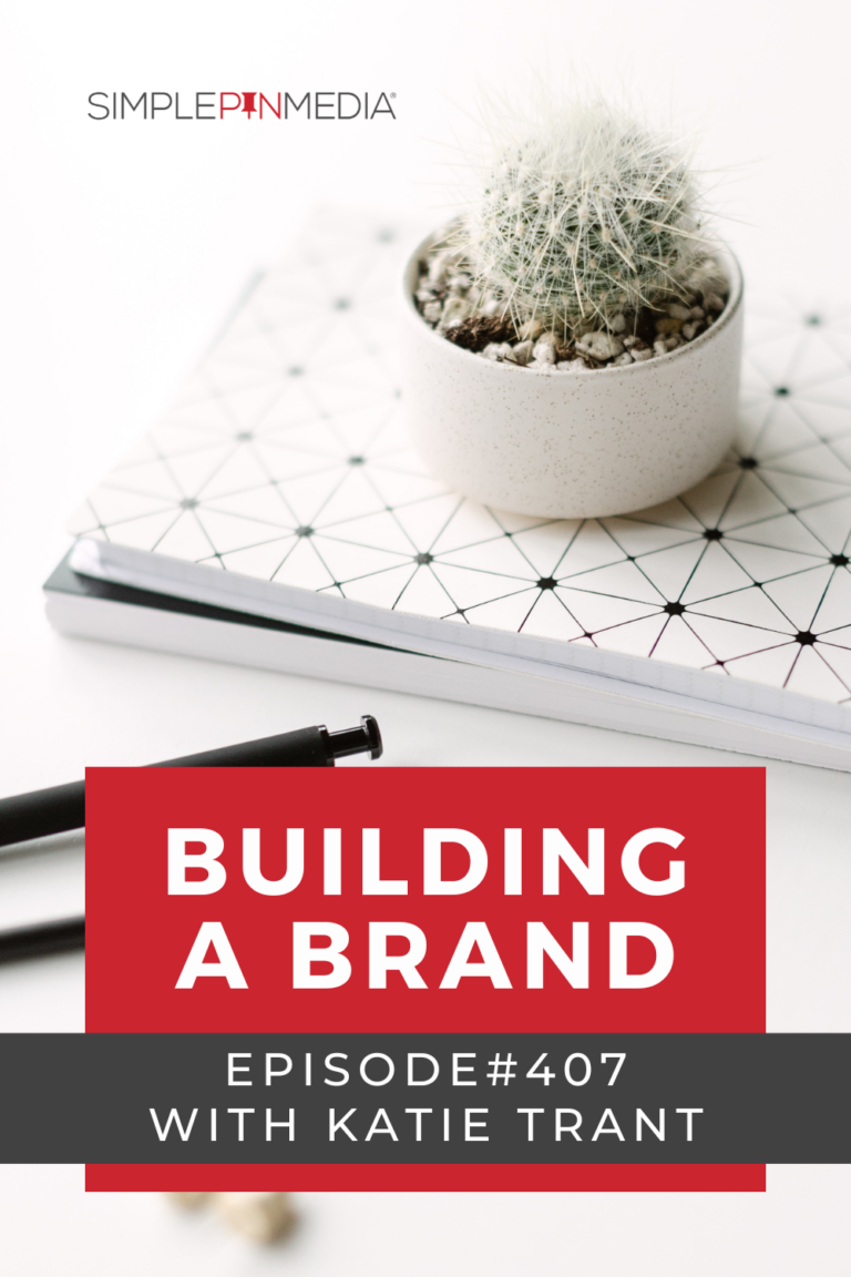 Cactus sitting on a Notebook. Copy Reads: "Building a Brand: Episode #407 with Katie Trant"